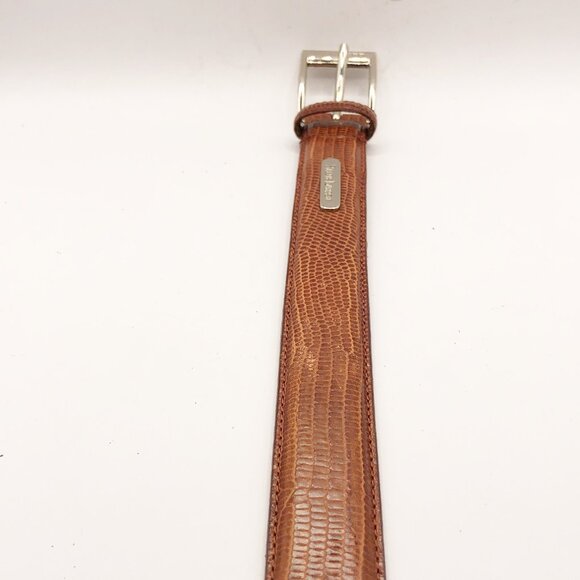 Ralph Lauren RL Crown 67 Brown Reptile Embossed Genuine Leather Belt Size M - Picture 11 of 14